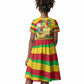 Mali Independence Day Kid Short Sleeve Dress West African Kora Musician Cultural