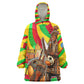 Mali Independence Day Kid Wearable Blanket Hoodie West African Kora Musician Cultural