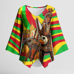 Mali Independence Day Kimono Sleeve Blouse West African Kora Musician Cultural