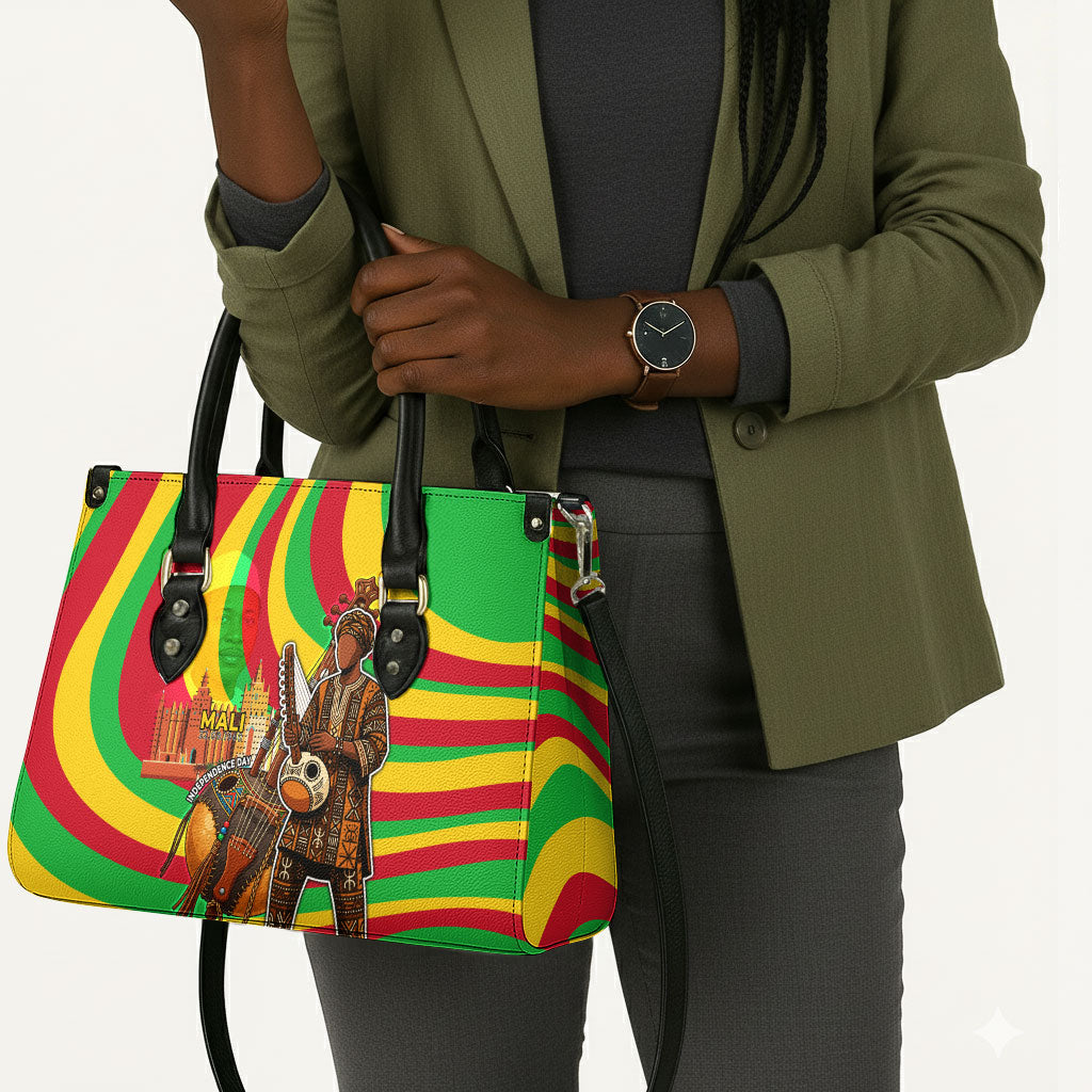 Mali Independence Day Leather Bag West African Kora Musician Cultural