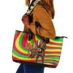 Mali Independence Day Leather Tote Bag West African Kora Musician Cultural