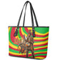 Mali Independence Day Leather Tote Bag West African Kora Musician Cultural