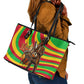 Mali Independence Day Leather Tote Bag West African Kora Musician Cultural