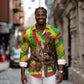 Mali Independence Day Long Sleeve Button Shirt West African Kora Musician Cultural