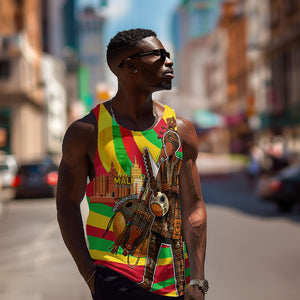 Mali Independence Day Men Tank Top West African Kora Musician Cultural