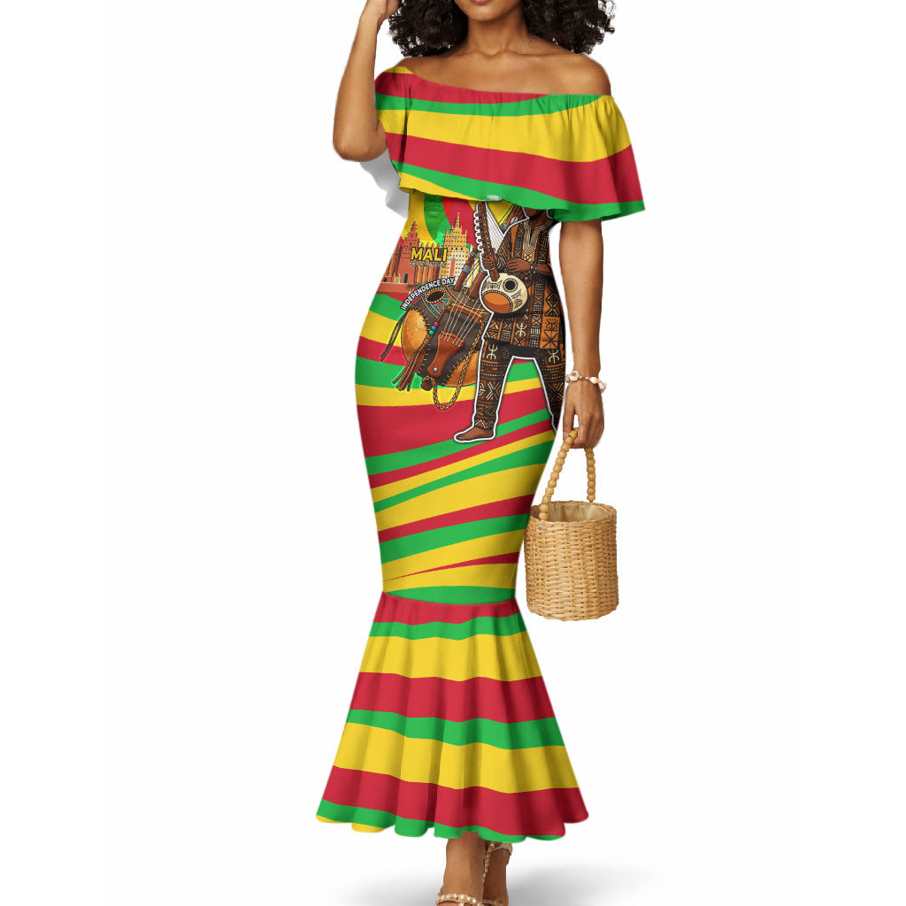 Mali Independence Day Mermaid Dress West African Kora Musician Cultural