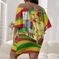 Mali Independence Day Off Shoulder Short Dress West African Kora Musician Cultural