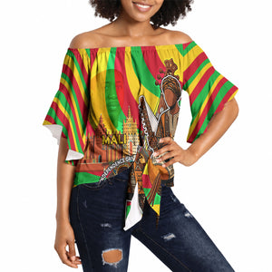 Mali Independence Day Off Shoulder Wrap Waist Top West African Kora Musician Cultural