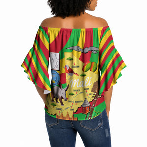 Mali Independence Day Off Shoulder Wrap Waist Top West African Kora Musician Cultural