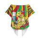 Mali Independence Day Off Shoulder Wrap Waist Top West African Kora Musician Cultural