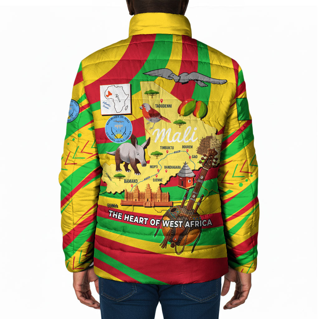Mali Independence Day Padded Jacket West African Kora Musician Cultural