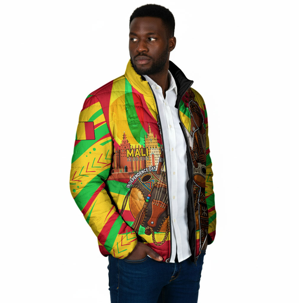 Mali Independence Day Padded Jacket West African Kora Musician Cultural