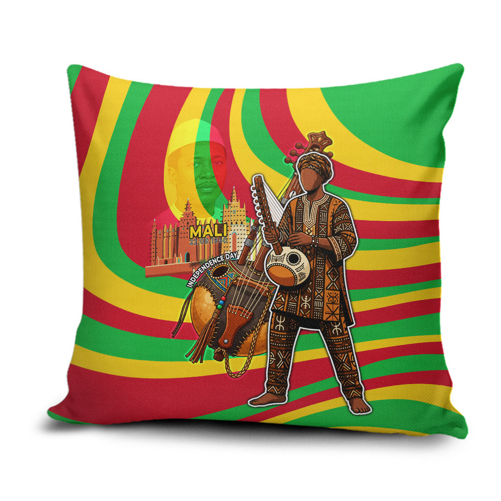 Mali Independence Day Pillow Cover West African Kora Musician Cultural
