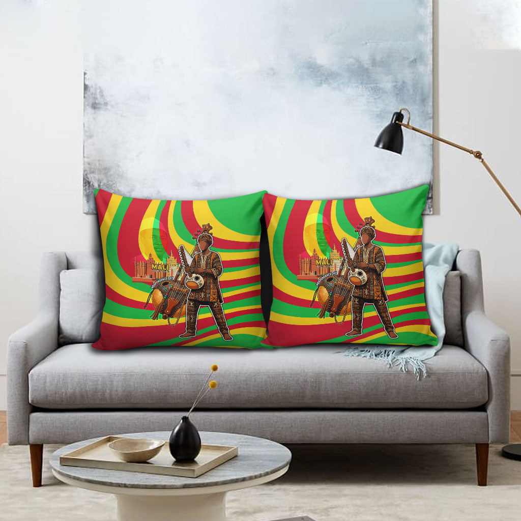 Mali Independence Day Pillow Cover West African Kora Musician Cultural
