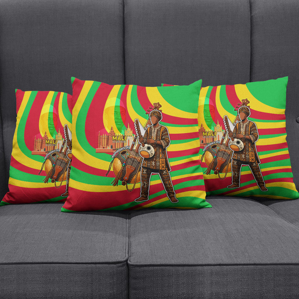 Mali Independence Day Pillow Cover West African Kora Musician Cultural