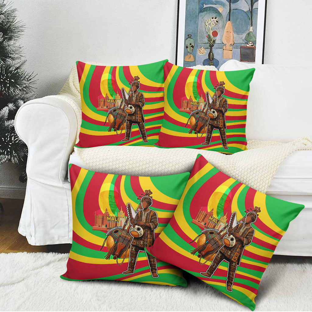 Mali Independence Day Pillow Cover West African Kora Musician Cultural