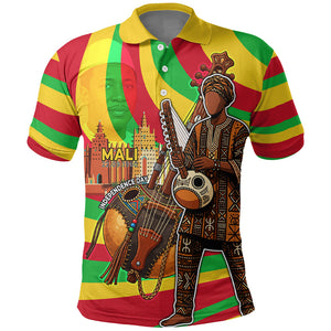 Mali Independence Day Polo Shirt West African Kora Musician Cultural