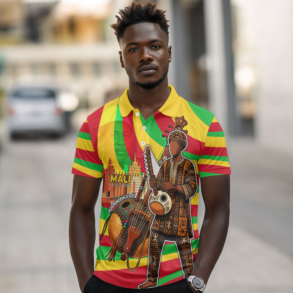Mali Independence Day Polo Shirt West African Kora Musician Cultural