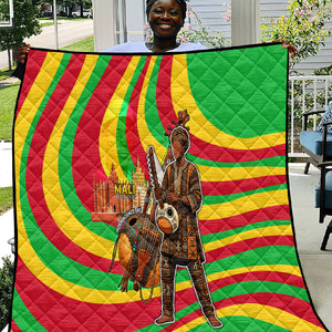 Mali Independence Day Quilt West African Kora Musician Cultural