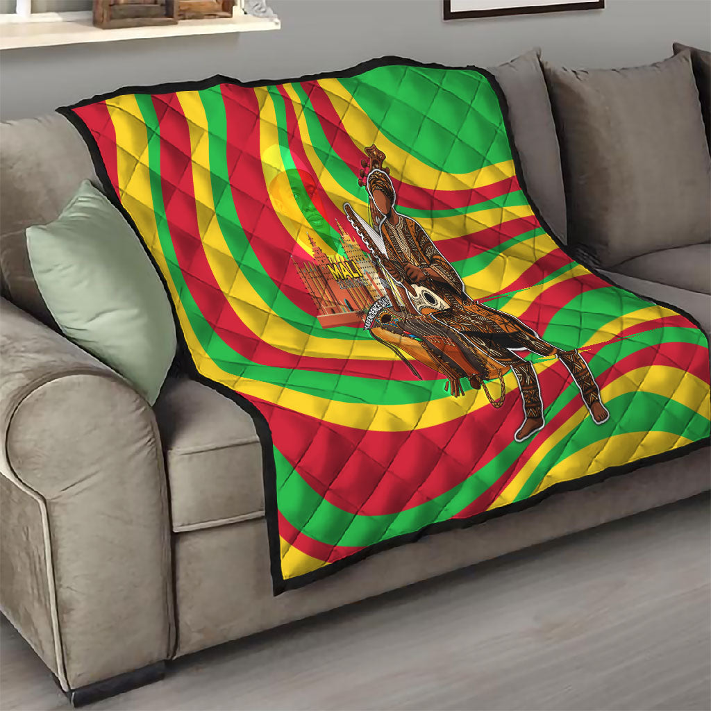 Mali Independence Day Quilt West African Kora Musician Cultural