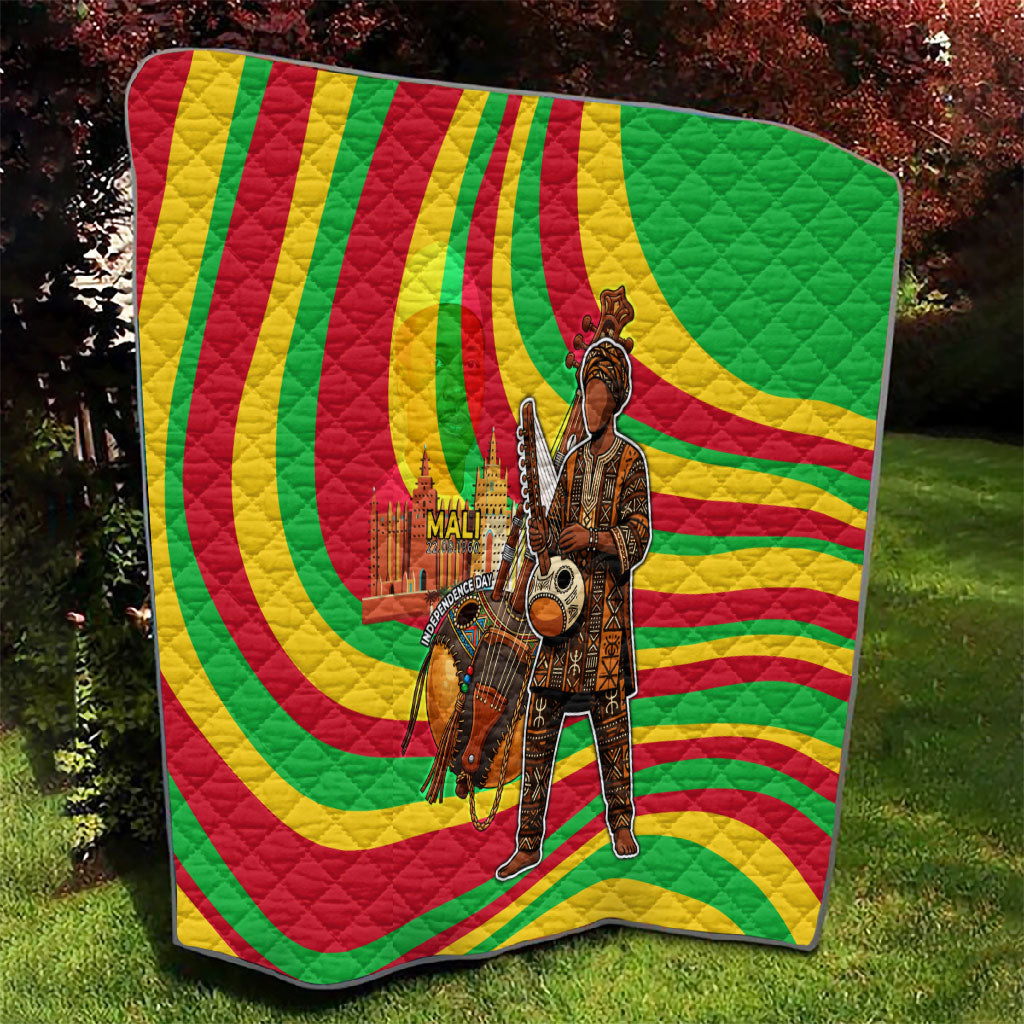 Mali Independence Day Quilt West African Kora Musician Cultural