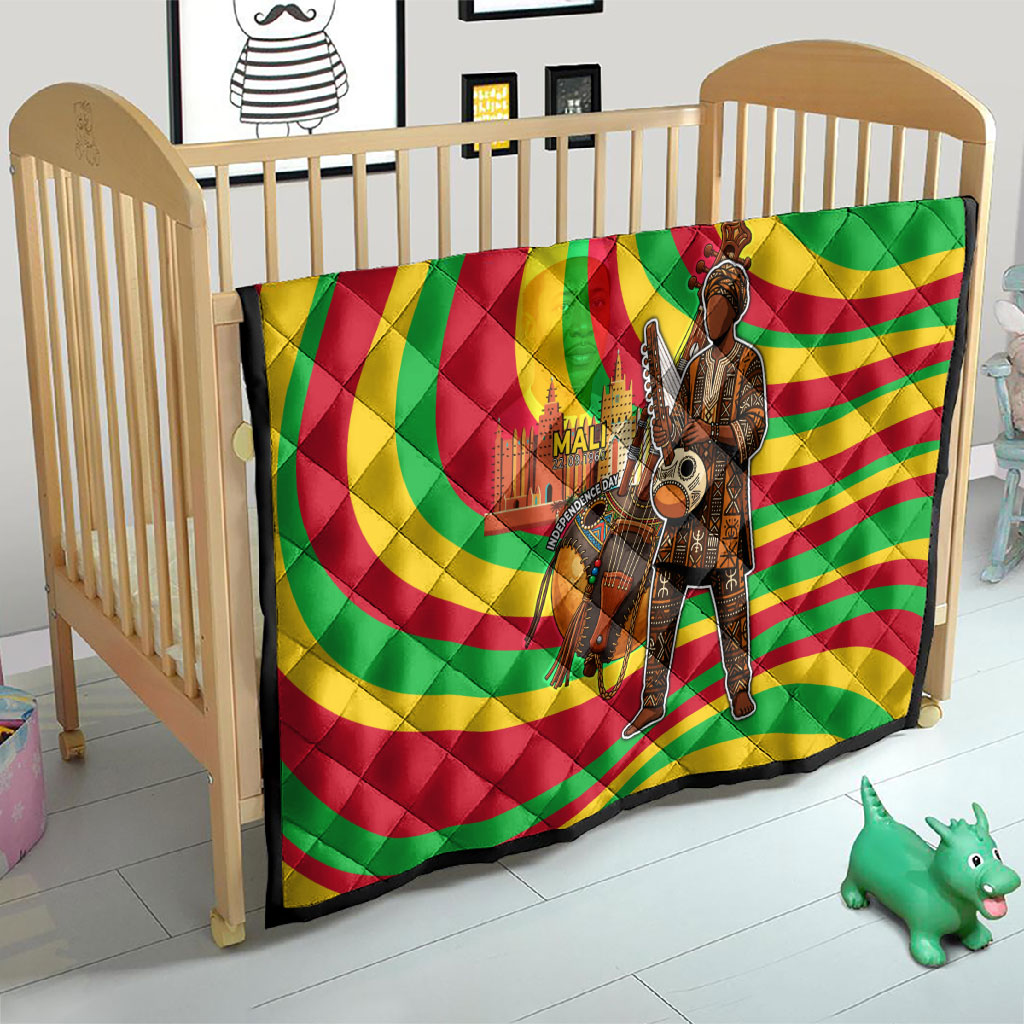 Mali Independence Day Quilt West African Kora Musician Cultural