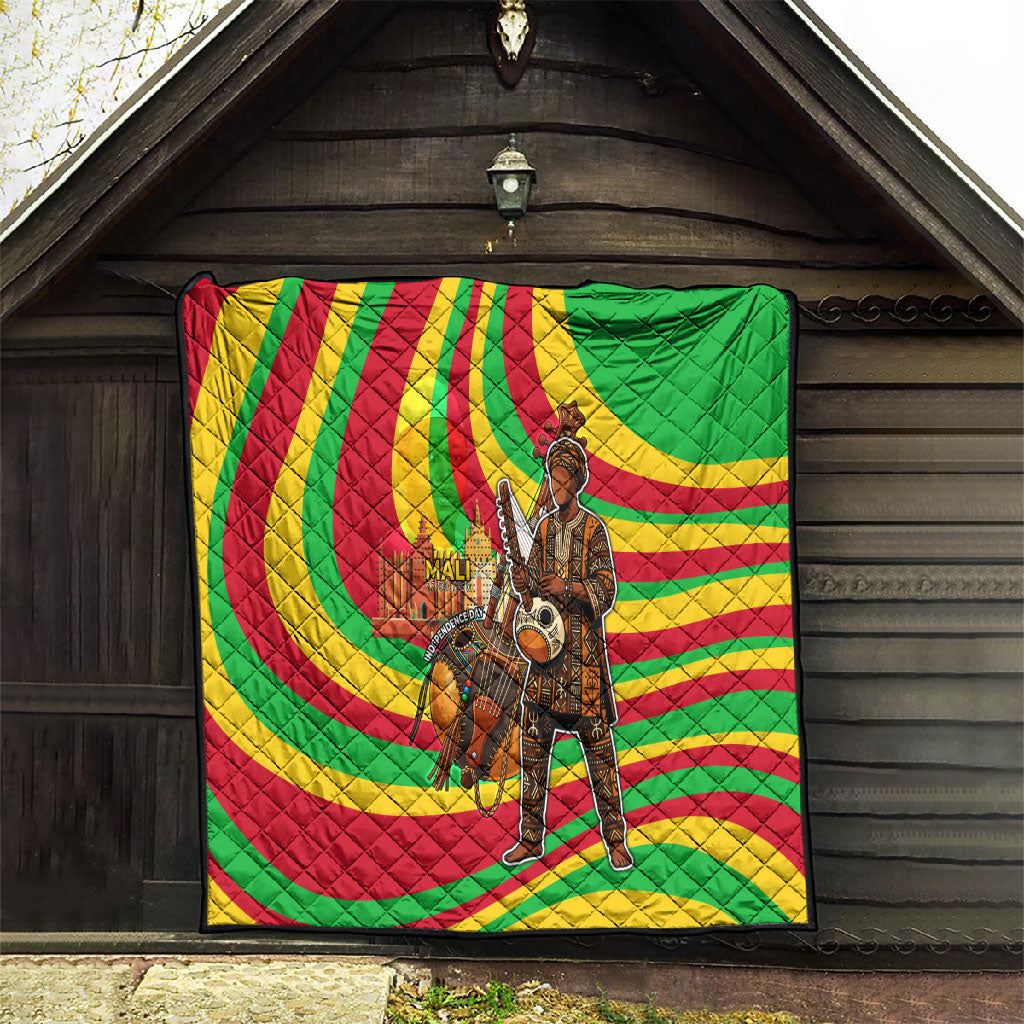 Mali Independence Day Quilt West African Kora Musician Cultural