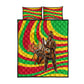 Mali Independence Day Quilt Bed Set West African Kora Musician Cultural
