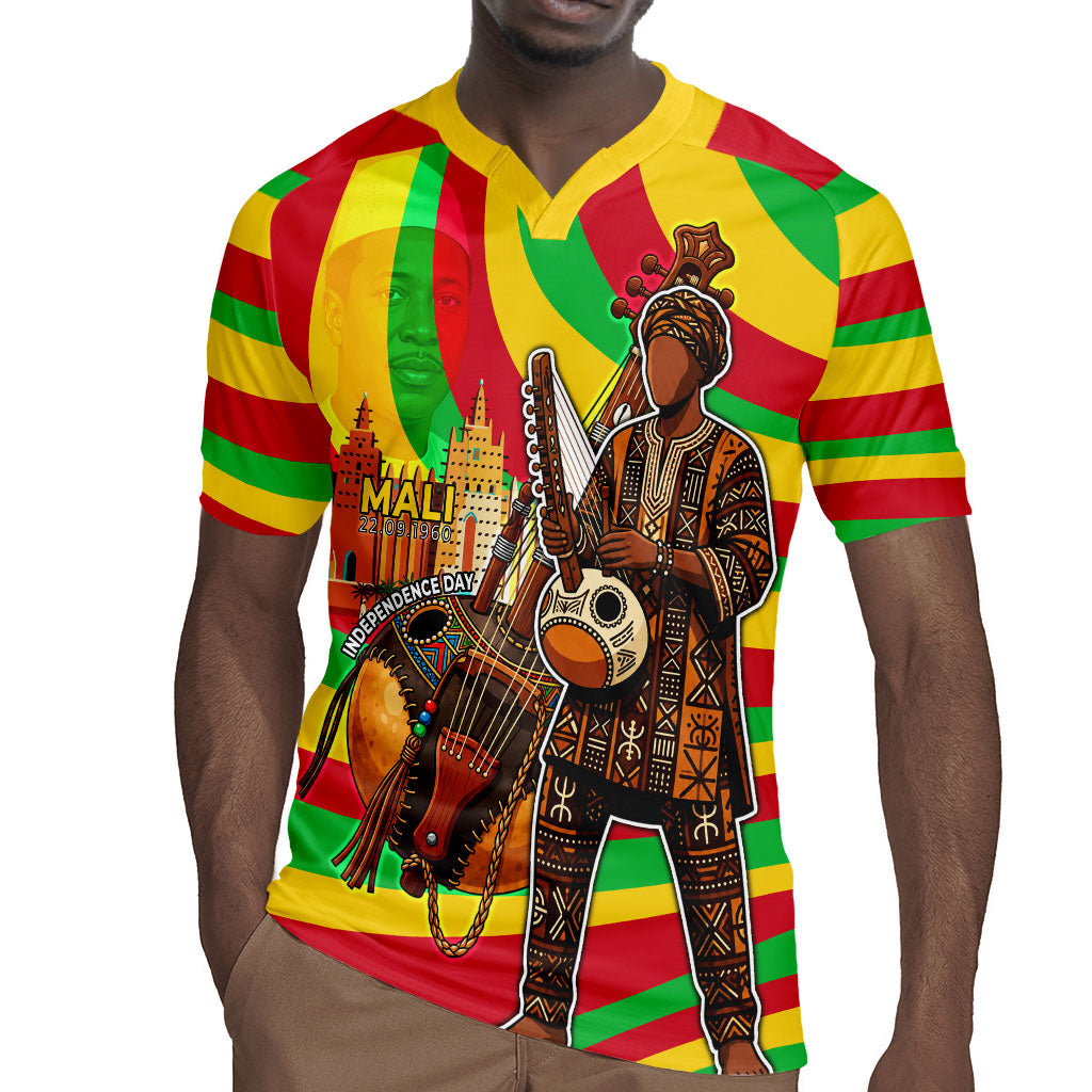 Mali Independence Day Rugby Jersey West African Kora Musician Cultural
