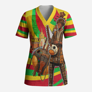 Mali Independence Day Scrub Top West African Kora Musician Cultural