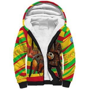 Mali Independence Day Sherpa Hoodie West African Kora Musician Cultural