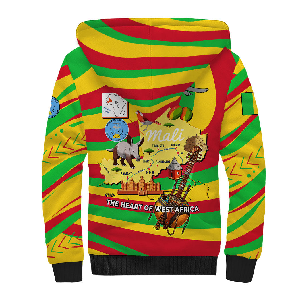 Mali Independence Day Sherpa Hoodie West African Kora Musician Cultural