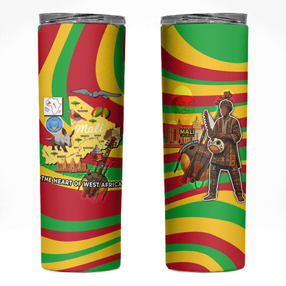 Mali Independence Day Skinny Tumbler West African Kora Musician Cultural
