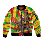 Mali Independence Day Sleeve Zip Bomber Jacket West African Kora Musician Cultural