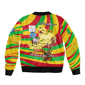 Mali Independence Day Sleeve Zip Bomber Jacket West African Kora Musician Cultural