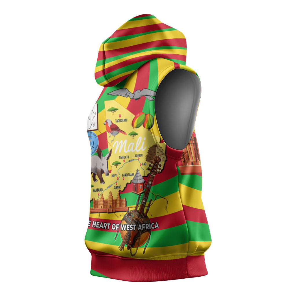 Mali Independence Day Sleeveless Hoodie West African Kora Musician Cultural