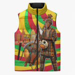 Mali Independence Day Sleeveless Puffer Jacket West African Kora Musician Cultural