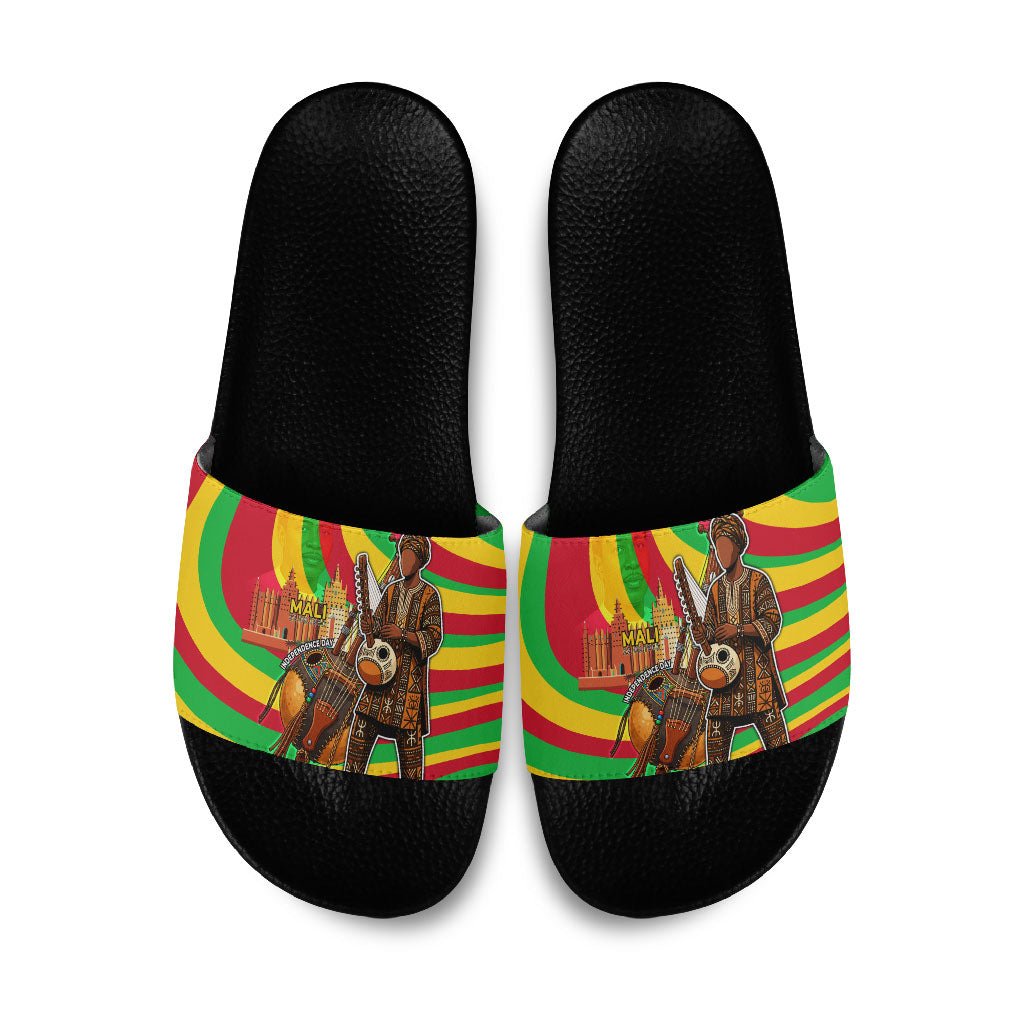 Mali Independence Day Slide Sandals West African Kora Musician Cultural