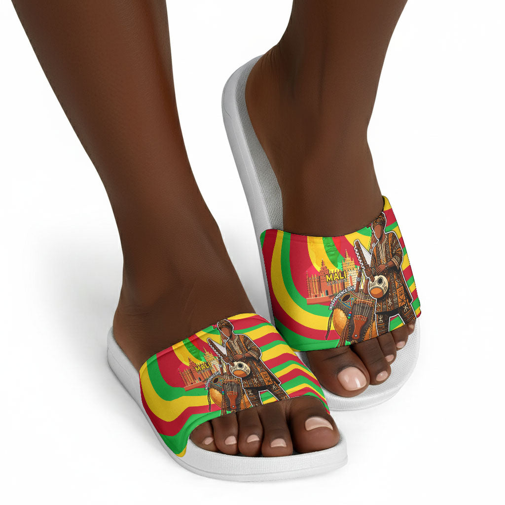 Mali Independence Day Slide Sandals West African Kora Musician Cultural