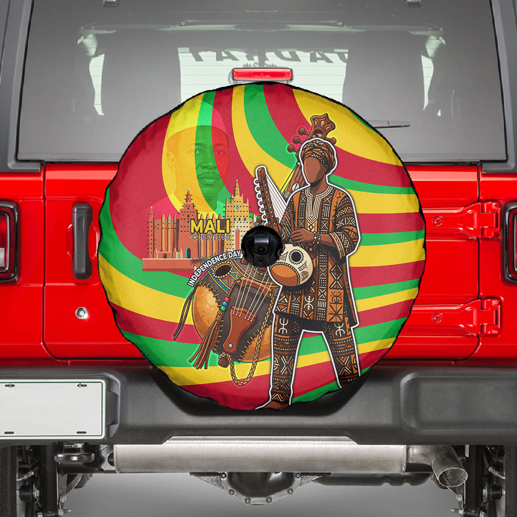 Mali Independence Day Spare Tire Cover West African Kora Musician Cultural