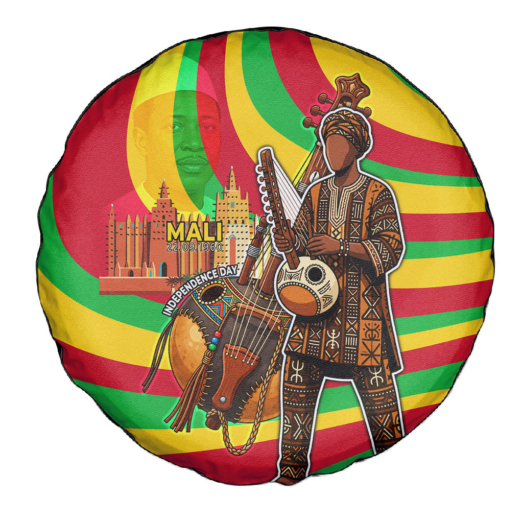 Mali Independence Day Spare Tire Cover West African Kora Musician Cultural