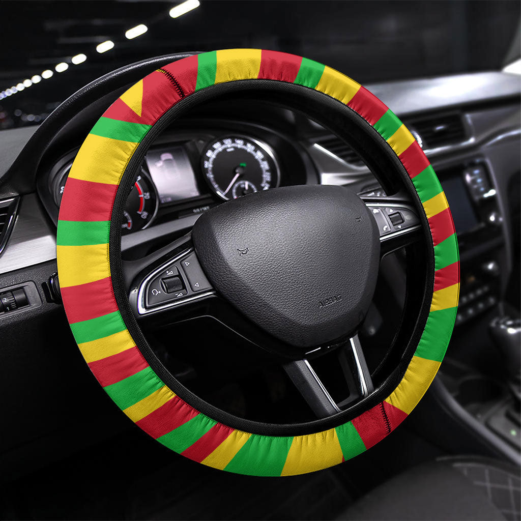 Mali Independence Day Steering Wheel Cover West African Kora Musician Cultural