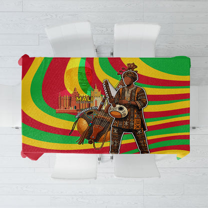 Mali Independence Day Tablecloth West African Kora Musician Cultural