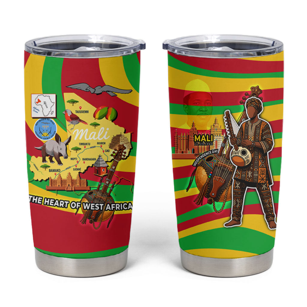 Mali Independence Day Tumbler Cup West African Kora Musician Cultural