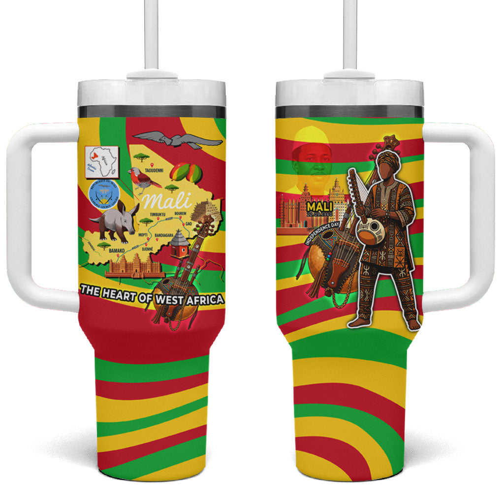 Mali Independence Day Tumbler With Handle West African Kora Musician Cultural