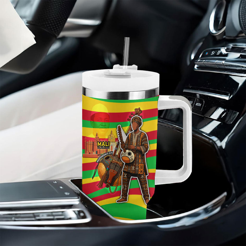 Mali Independence Day Tumbler With Handle West African Kora Musician Cultural