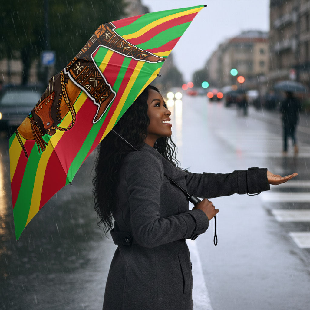 Mali Independence Day Umbrella West African Kora Musician Cultural