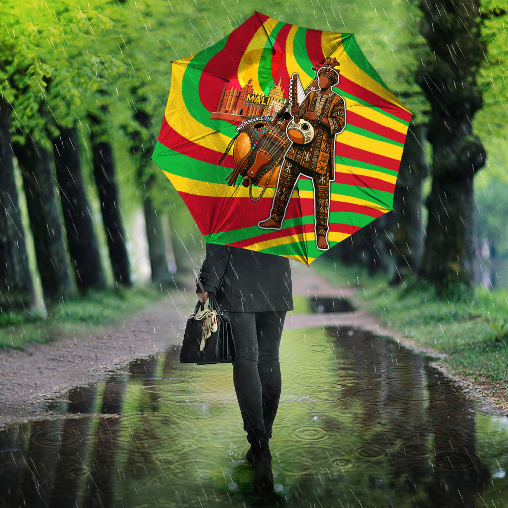 Mali Independence Day Umbrella West African Kora Musician Cultural
