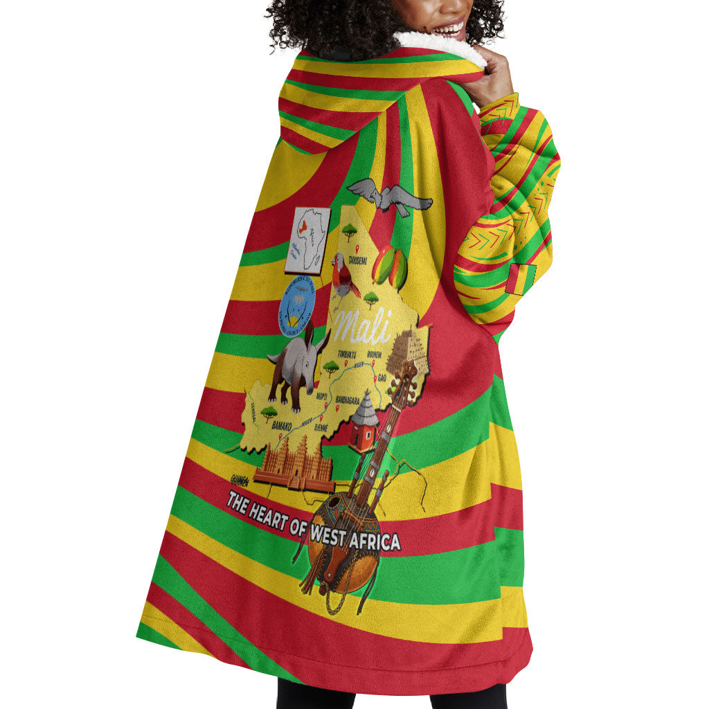 Mali Independence Day Wearable Blanket Hoodie West African Kora Musician Cultural