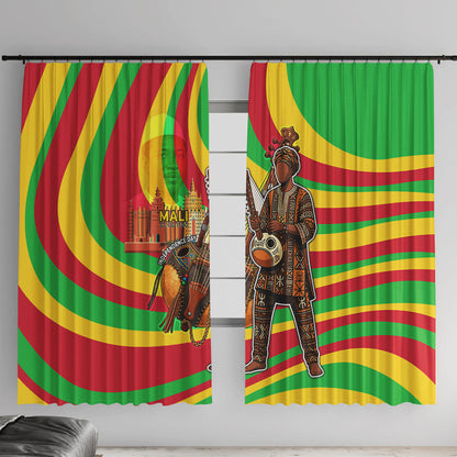 Mali Independence Day Window Curtain West African Kora Musician Cultural